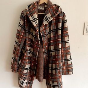 Anthropologie Plaid Sweater Coat